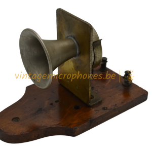 Selfmade vintage microphone on wooden board (4 full size pictures)